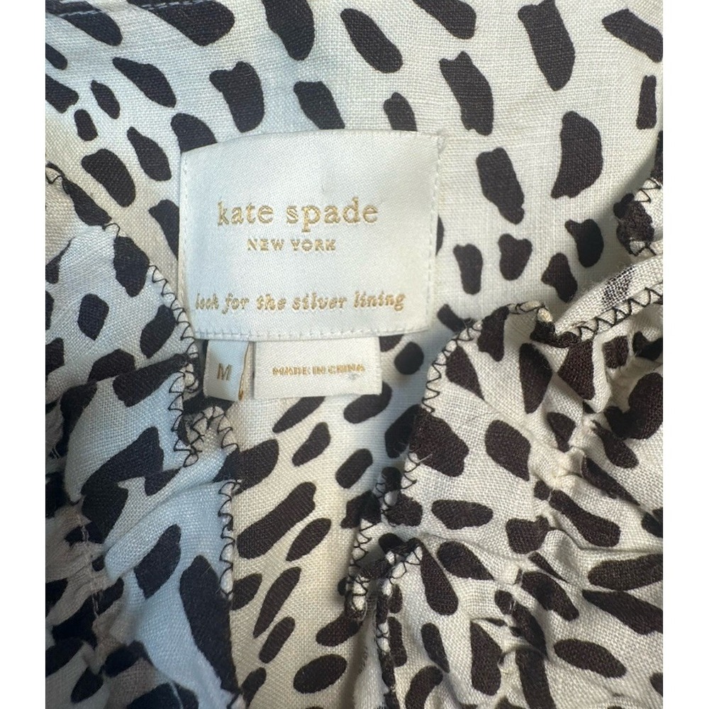 Kate Spade NY Med Abstract Animal‎ Spot Print Sleeveless Ruffle Neck Lined Dress - Picture 3 of 6